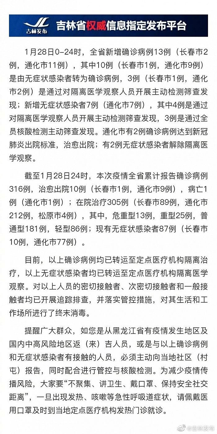 吉林确诊病例增至34例视频:吉林增5例本地确诊 视频 吉林确诊病例增至34例视频:吉林增5例本地确诊 视频
