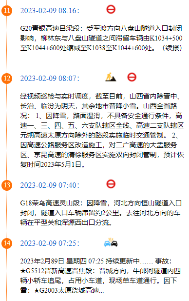 今日山西高速封闭查询(今日山西省高速封路情况) 今日山西高速封闭查询(今日山西省高速封路情况)