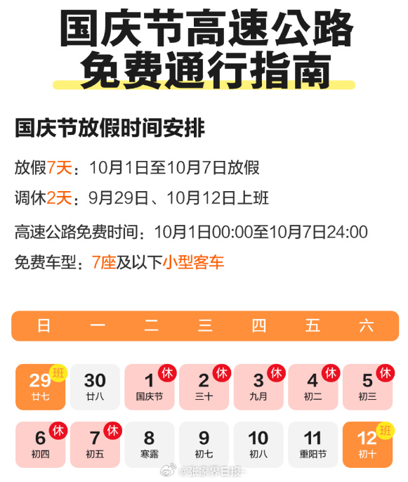 今年十一放假高速免费到几号:今年十一高速路免费几天 今年十一放假高速免费到几号:今年十一高速路免费几天